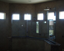3/8” clear tempered glass with neo angle