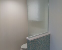 3/8” tempered rain glass with chrome channel
