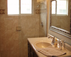 3/8” clear tempered fixed panel with brushed nickel channel