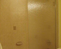 3/8” tempered rain glass with chrome channel