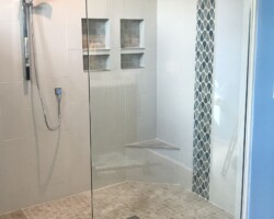 3/8” clear fixed panel with chrome u channel